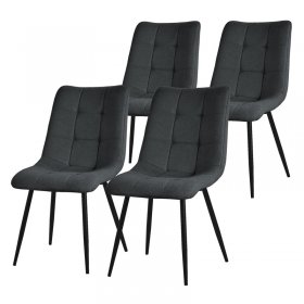 Esszimmerstühle 4er Set Anthrazit Küchenstuhl mit Polyesterbezug und Stahlbeinen ML-Design