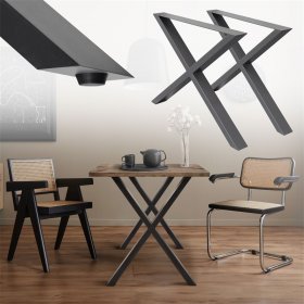 2x Tischkufen X-Design 60x72 cm Anthrazit pulverbeschichtete Stahl Tischgestell für Esstisch & Schreibtisch 2x Tischkufen X-Design 60x72 cm Anthrazit pulverbeschichtete Stahl Tischgestell für Esstisch & Schreibtisch