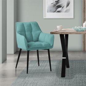 Esszimmerstuhl Petrol aus Frotteestoff mit dickem gepolsterter Sitz ML-Design Esszimmerstuhl Petrol aus Frotteestoff mit dickem gepolsterter Sitz ML-Design