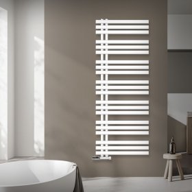 Badheizkörper Mittelanschluss 600x1600 mm Weiß mit Wand Anschlussgarnitur LuxeBath