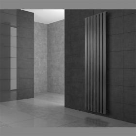 Badheizkörper Mittelanschluss 480x1800 Anthrazit mit Wand Anschlussgarnitur LuxeBath