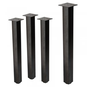 4er Set Tischbeine I-Design 90cm Industrial Tischgestell aus pulverbeschichteter Stahl, Profil 8x8cm, höhenverstellbare Möbelfüße ML-Design