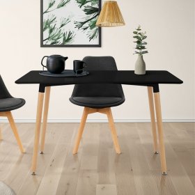 Esstisch aus Holz 120x70 cm Matt Schwarz Esszimmertisch für 4-6 Personen ML-Design