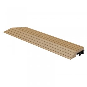 WPC Abschlussleiste 38x2x7,5 cm für WPC Bodenfliese Ecke links Teak ML-Design
