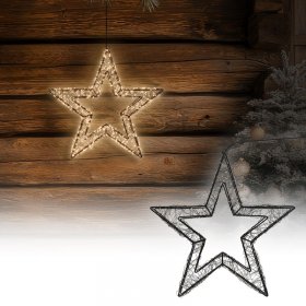LED Weihnachtsstern 38 cm mit 500 extra-warmweißen LEDs und Timer für Innen und Außen IP44 Spritzwassergeschützt