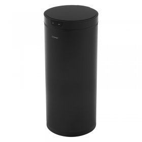 Mülleimer mit Sensor 40L rund aus Stahl Schwarz matt Automatisches Öffnen & Schließen ML-Design