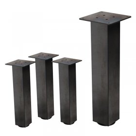 4er Set Tischbeine I-Design 42cm Industrial Tischgestell aus pulverbeschichteter Stahl, Profil 8x8cm, höhenverstellbare Möbelfüße ML-Design