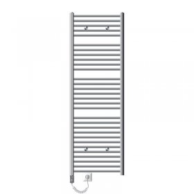 Elektrischer Badheizkörper mit Heizstab 900W 600x1800 mm Chrome gerade Seitenanschluss & Thermostat Digitalanzeige LuxeBath