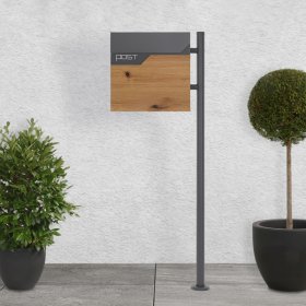 Standbriefkasten mit Zeitungsfach 37x37x11 cm Anthrazit/Holzoptik aus Edelstahl ML-Design Standbriefkasten mit Zeitungsfach 37x37x11 cm Anthrazit/Holzoptik aus Edelstahl ML-Design