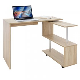 Schreibtisch mit vier Rädern 150x88x75 cm Sonoma-Eiche aus MDF ML-Design