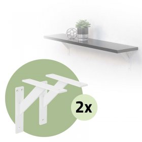 2er Set Wandkonsole Regalhalterung 2x 180 x 180 mm Weiß aus Aluminium ML-Design