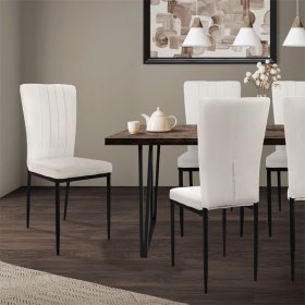 Esszimmerstuhl 4er Set Weiß mit Samtbezug und Metallbeinen Küchenstuhl ML-Design Esszimmerstuhl 4er Set Weiß mit Samtbezug und Metallbeinen Küchenstuhl ML-Design