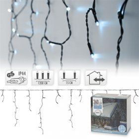LED Lichtervorhang 12 m IP44 LED Birnen