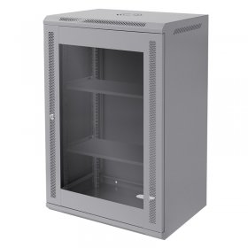 Netzwerkschrank 18 HE 19 Zoll Grau 600 x 900 x 450 mm voll montiert Traglast 60 kg
