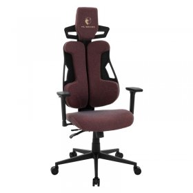 Gaming Stuhl mit Armlehne, Kopfstütze und Lordosenstütze Rot, aus Stoff ML-Design