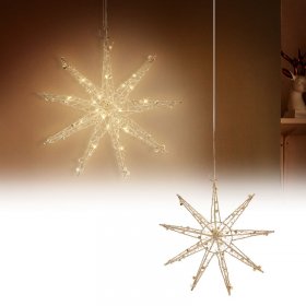 LED Weihnachtsstern 30 cm Gold aus Metall mit warmweißen LEDs