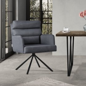 Esszimmerstuhl Anthrazit drehbar mit abnehmbaren Rückenkissen gepolstert bis 120 Kilogramm ML-Design Esszimmerstuhl Anthrazit drehbar mit abnehmbaren Rückenkissen gepolstert bis 120 Kilogramm ML-Design