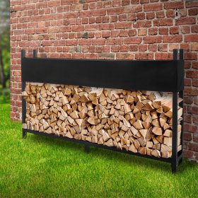 Kaminholzregal mit Abdeckung 200x25x115 cm Anthrazit aus Stahl ML-Design