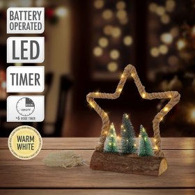 Deko LED Jute Stern mit LED-Beleuchtung