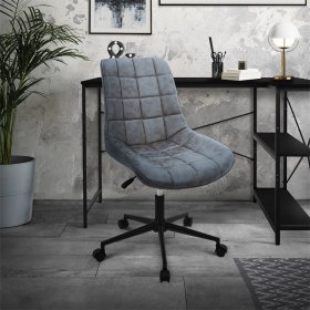 Bürostuhl auf Rollen Anthrazit mit Kunstlederbezug und Metallgestell ML-Design