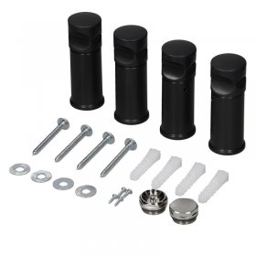 Halterung für Badheizkörper Schwarz matt für gerade und gebogene Modelle LuxeBath