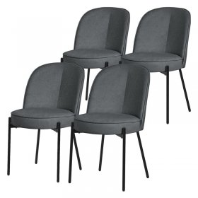 Esszimmerstühle 4er Set Anthrazit mit Rückenlehne, Polsterstühle für Esszimmer & Küche ML-Design