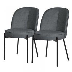 Esszimmerstühle 2er Set Anthrazit mit Rückenlehne, Polsterstühle für Esszimmer & Küche ML-Design