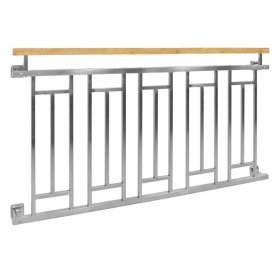 Französischer Balkon Silber 90x156 cm mit 5 Füllelementen, Holzoptik aus Edelstahl Französischer Balkon Silber 90x156 cm mit 5 Füllelementen, Holzoptik aus Edelstahl
