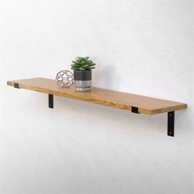 Wandkonsole Regalhalterung 2er Set 250 x 145 mm Schwarz aus Stahl ML-Design