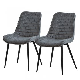 Esszimmerstuhl 2er Set Anthrazit mit Kunstlederbezug und Stahlbeinen Küchenstuhl mit Rückenlehne ML-Design Esszimmerstuhl 2er Set Anthrazit mit Kunstlederbezug und Stahlbeinen Küchenstuhl mit Rückenlehne ML-Design