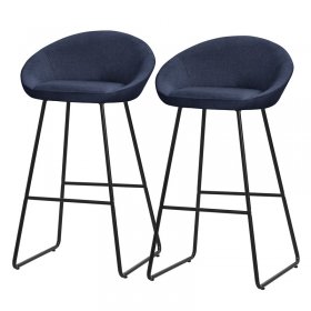 Barhocker 2er Set Dunkelblau 56x94x50 cm mit Rückenlehne und Fußstütze bis 120 kg ML-Design Barhocker 2er Set Dunkelblau 56x94x50 cm mit Rückenlehne und Fußstütze bis 120 kg ML-Design