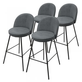 Barhocker 4er Set Anthrazit 52x102x50 cm mit Rückenlehne und Fußstütze bis 120 kg ML-Design Barhocker 4er Set Anthrazit 52x102x50 cm mit Rückenlehne und Fußstütze bis 120 kg ML-Design