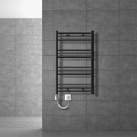 Elektrischer Badheizkörper mit Heizstab 300W 600x800 mm Anthrazit gerade mit Seitenanschluss LuxeBath Elektrischer Badheizkörper mit Heizstab 300W 600x800 mm Anthrazit gerade mit Seitenanschluss LuxeBath