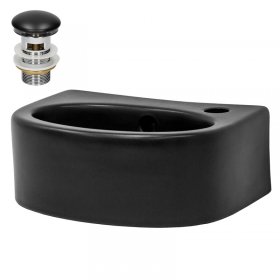 Waschbecken inkl. Ablaufgarnitur mit Überlauf 33,5x25,5x13 mm Schwarz matt aus Keramik LuxeBath Waschbecken inkl. Ablaufgarnitur mit Überlauf 33,5x25,5x13 mm Schwarz matt aus Keramik LuxeBath