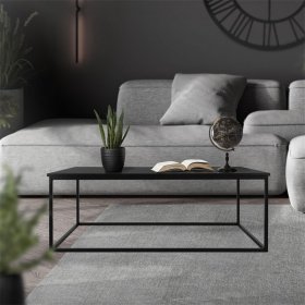 Couchtisch 110x39,5x59 cm Schwarz aus Metall ML-Design