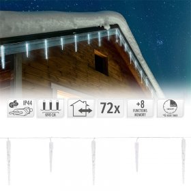 Weihnachtslichterkette LED Eiszapfen Lichterkette Kaltweiß 23 Zapfen 8 Leuchtmodi mit Timer