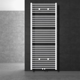 Badheizkörper Sahara 750x1800 mm Weiß gebogen mit Mittelanschluss LuxeBath