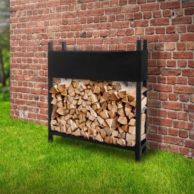 Kaminholzregal mit Abdeckung 113x25x115 cm Anthrazit aus Stahl ML-Design