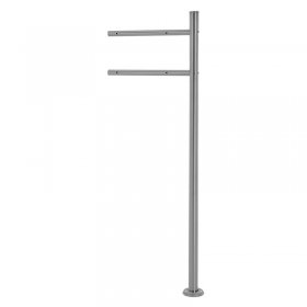 Briefkastenständer 120x40 cm Silber aus Edelstahl ML-Design