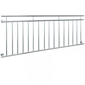 Französischer Balkon glänzend 90x225 cm mit 16 Füllstäben aus Edelstahl