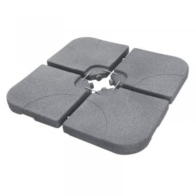 Sonnenschirmständer 4-teilig, Steinoptik Schirmgewicht, Gewichtsplatten für Ampelschirmständer befüllbar mit 60 Liter Wasser/80kg Sand ML-Design