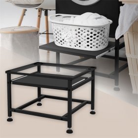 Waschmaschinen Untergestell Unterschrank 62,5x53,5x45 cm mit ausziehbarer Ablage in Schwarz ML-Design