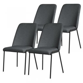 Esszimmerstühle 4er Set Anthrazit mit Rückenlehne, Polsterstühle für Esszimmer & Küche ML-Design