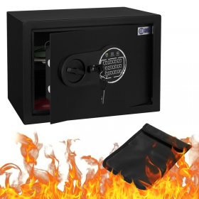 Safe Tresor 16L aus Stahl mit Elektronikschloss, Notschlüsseln und feuerfester Tasche Safe Tresor 16L aus Stahl mit Elektronikschloss, Notschlüsseln und feuerfester Tasche