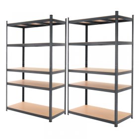 2er Set Werkstattregal 200x100x60 cm Anthrazit aus Metall