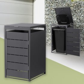 Mülltonnenbox 1er bis 240 Liter 68x80x120 cm aus Stahl in Anthrazit ML-Design