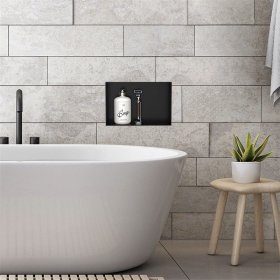 Duschnische 30x20 cm Schwarz aus Edelstahl Unterputz Rahmen Wandnische Duschablage LuxeBath