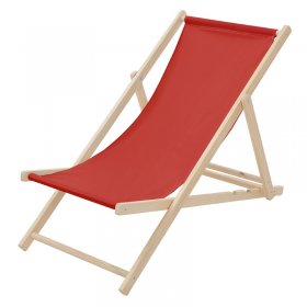 Gartenstuhl Strandliege Liegestuhl Sonnenliege Rot aus Holz klappbar