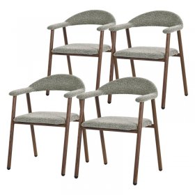 Esszimmerstühle 4er Set mit Armlehne, Rückenlehne & Webstruktur, Grün, Wohnzimmerstühle Küchenstühle Polsterstühle ML-Design
