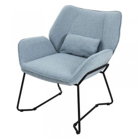 Loungesessel mit Armlehnen Blau Relaxsessel mit Leinenbezug ML-Design Loungesessel mit Armlehnen Blau Relaxsessel mit Leinenbezug ML-Design